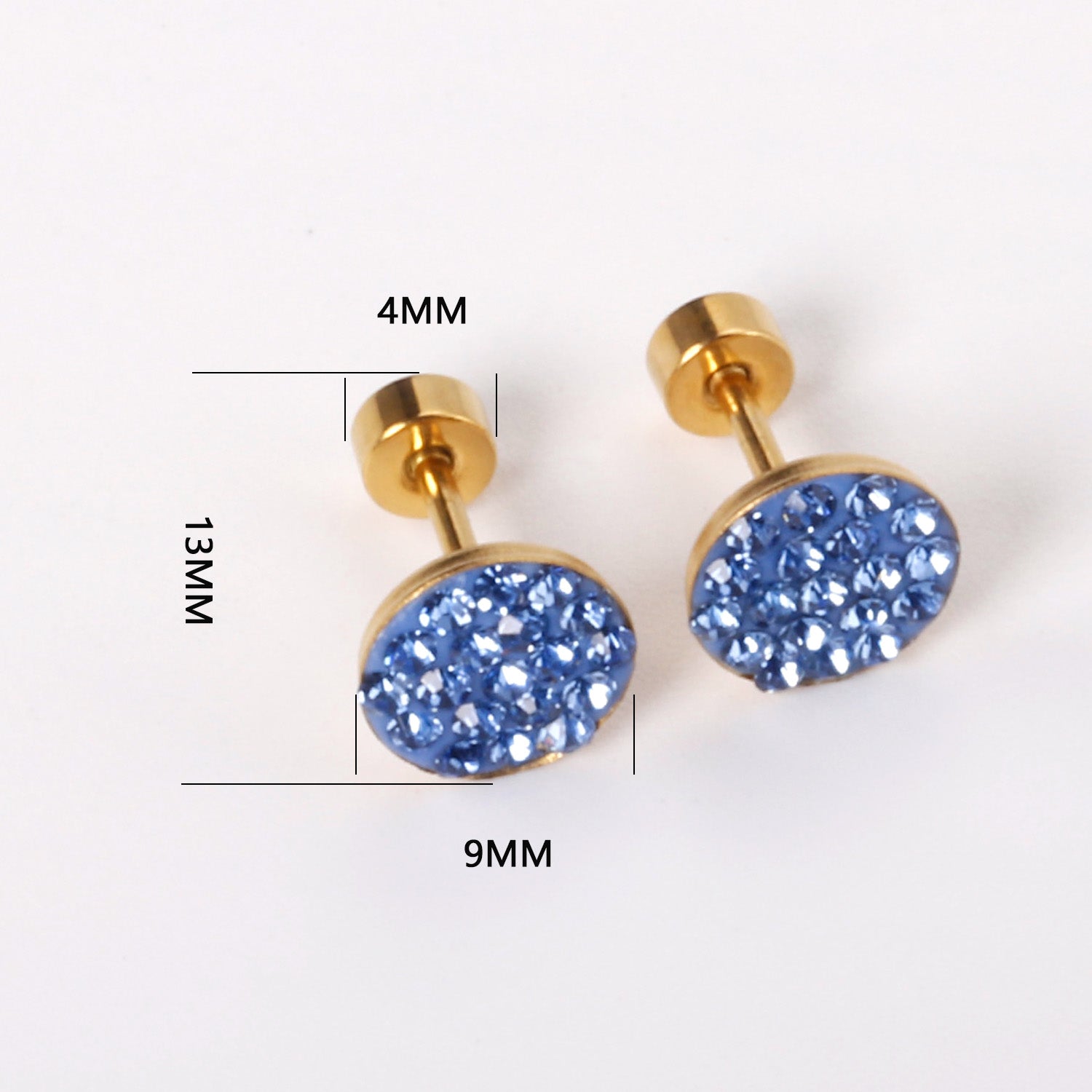 12 pairs 9mm steel color/gold round dipped clay mix/five color screw plugs asonjewelry