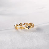 Stainless steel ring inlaid with CZ diamond personalized design sense ring