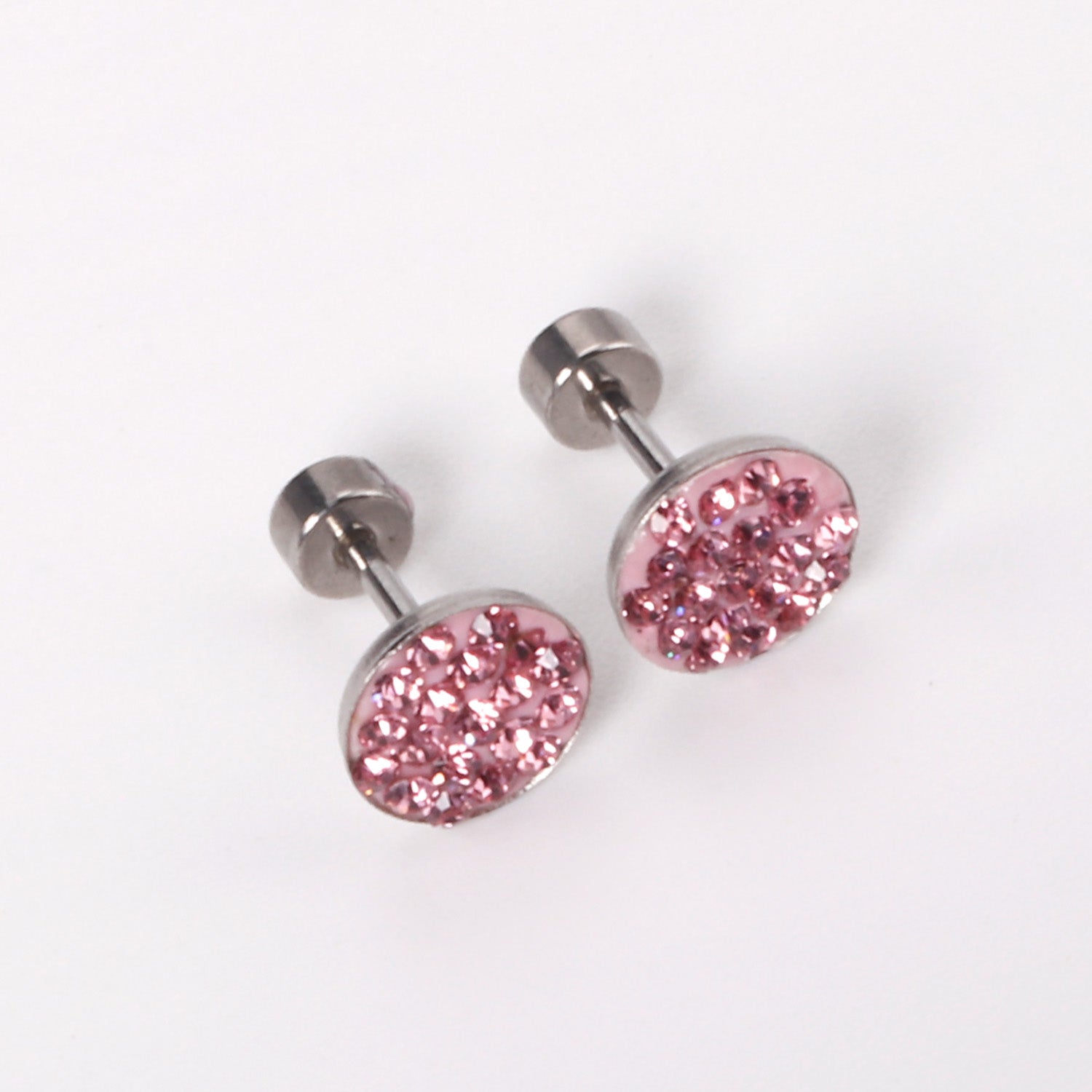 12 pairs 9mm steel color/gold round dipped clay mix/five color screw plugs asonjewelry