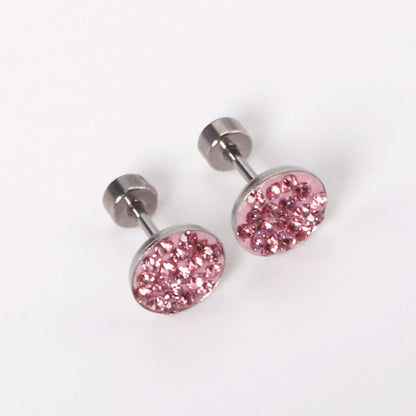 12 pairs 9mm steel color/gold round dipped clay mix/five color screw plugs asonjewelry