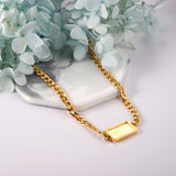 Square Christmas Tree Pendant Necklace 45+5cm Gold Color