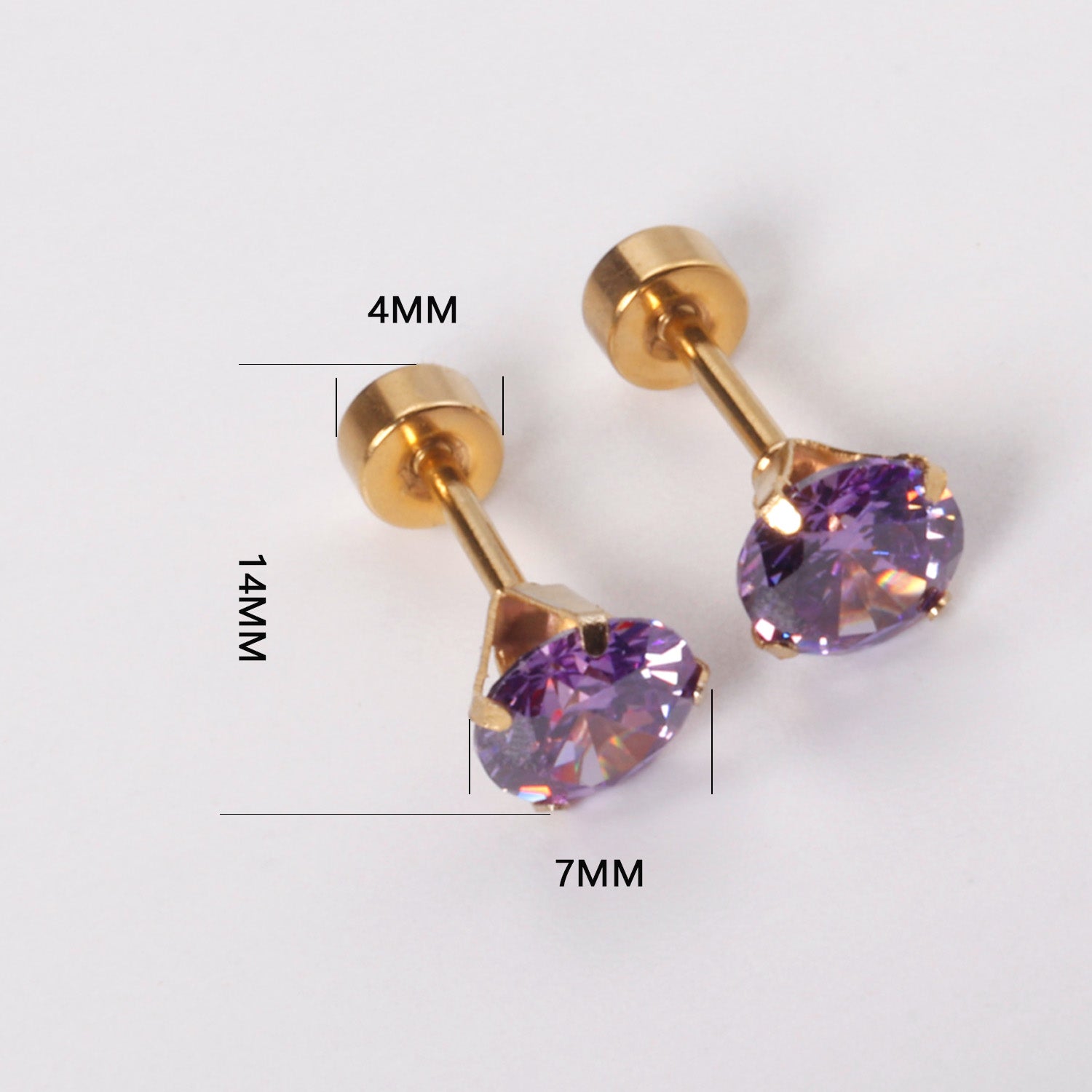 12 pairs 3mm/5mm/6mm gold/steel four-grip round mixing screw plugs asonjewelry