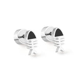 12 pairs Snapped Earplug Fishbone Stud Earrings Steel/Gold