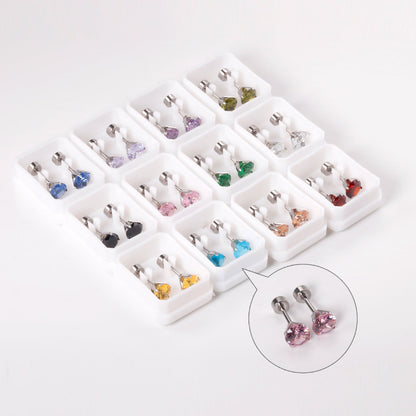 12 pairs 3mm/5mm/6mm gold/steel four-grip round mixing screw plugs asonjewelry