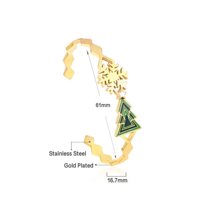 Golden green tree hard bracelet asonjewelry