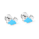 12 pairs Snapped Earbuds Cloud Studs Steel/Gold