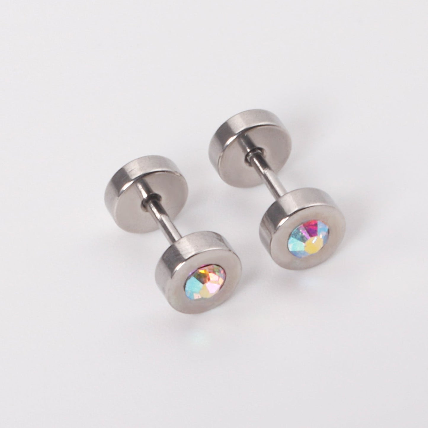 12 pairs 6mm steel/gold cylindrical white/black/mixed drill screw plugs asonjewelry