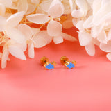 12 pairs Snapped Earbuds Cloud Studs Steel/Gold