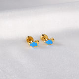 12 pairs Snapped Earbuds Cloud Studs Steel/Gold