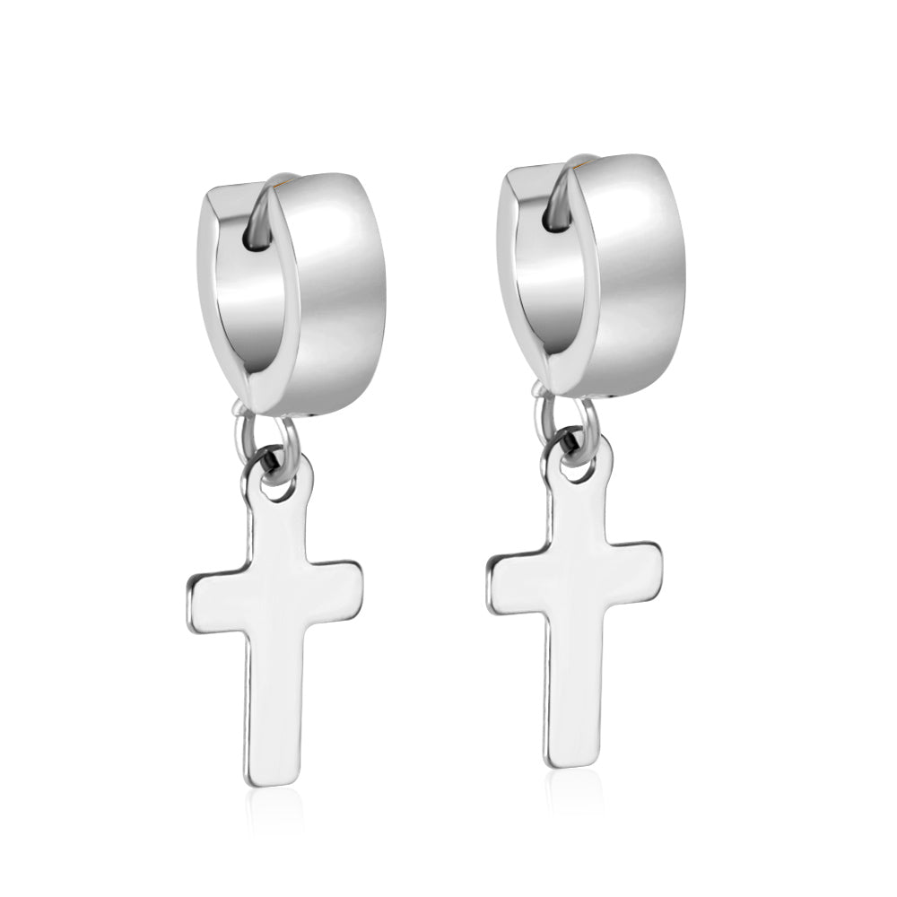 4*12mm Curved Clasp 8*15mm Cross Earrings Gold Color asonjewelry