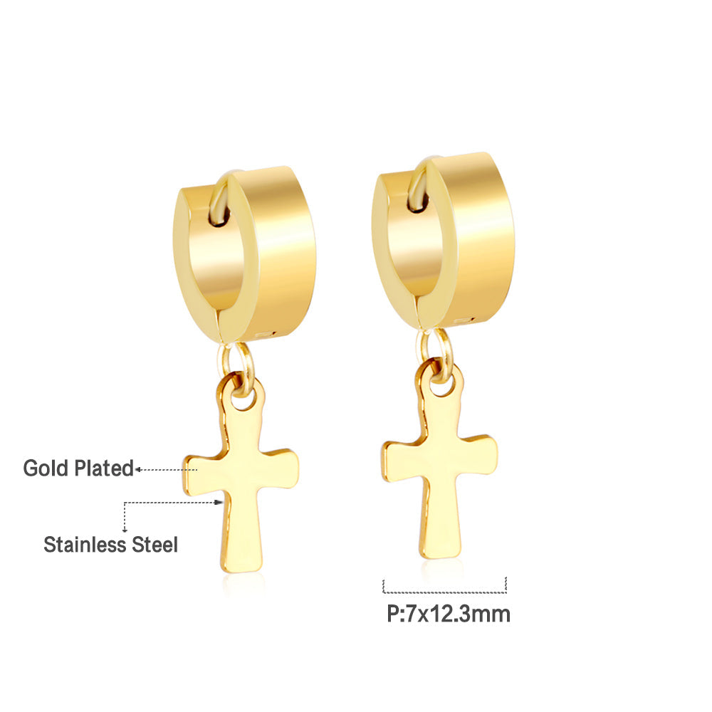 4*12mm Flat Clasp 7*12mm Cross Earrings asonjewelry