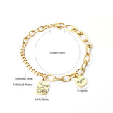 3 in 1 Clasp 2 Tags 18mm Bracelet 14K