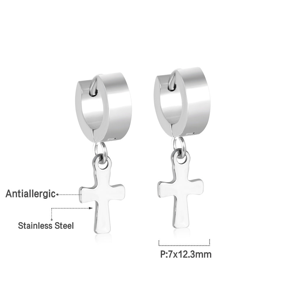 4*12mm Flat Clasp 7*12mm Cross Earrings asonjewelry