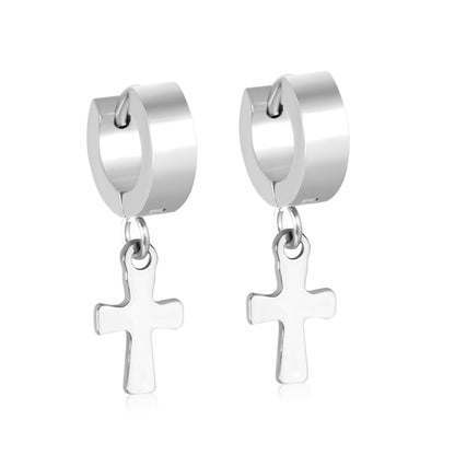 4*12mm Flat Clasp 7*12mm Cross Earrings asonjewelry