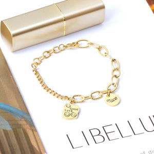 3 in 1 Clasp 2 Tags 18mm Bracelet 14K