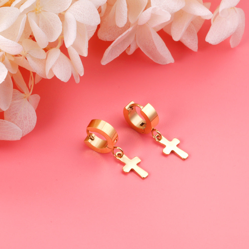 4*12mm Flat Clasp 7*12mm Cross Earrings asonjewelry