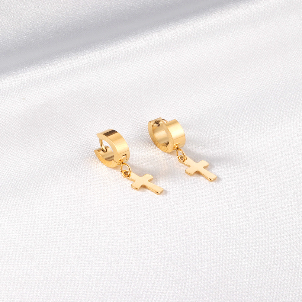 4*12mm Flat Clasp 7*12mm Cross Earrings asonjewelry