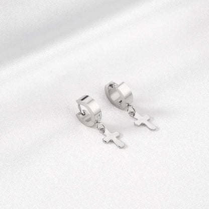 4*12mm Flat Clasp 7*12mm Cross Earrings asonjewelry