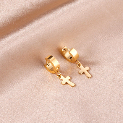 4*12mm Flat Clasp 7*12mm Cross Earrings asonjewelry