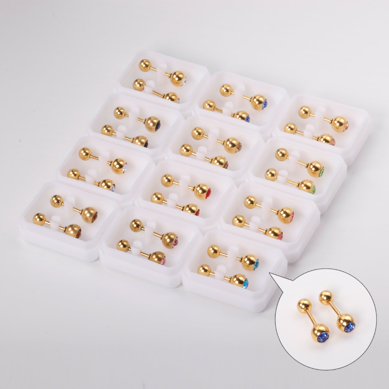 5mm steel/golden steel ball mixing drill plugs asonjewelry