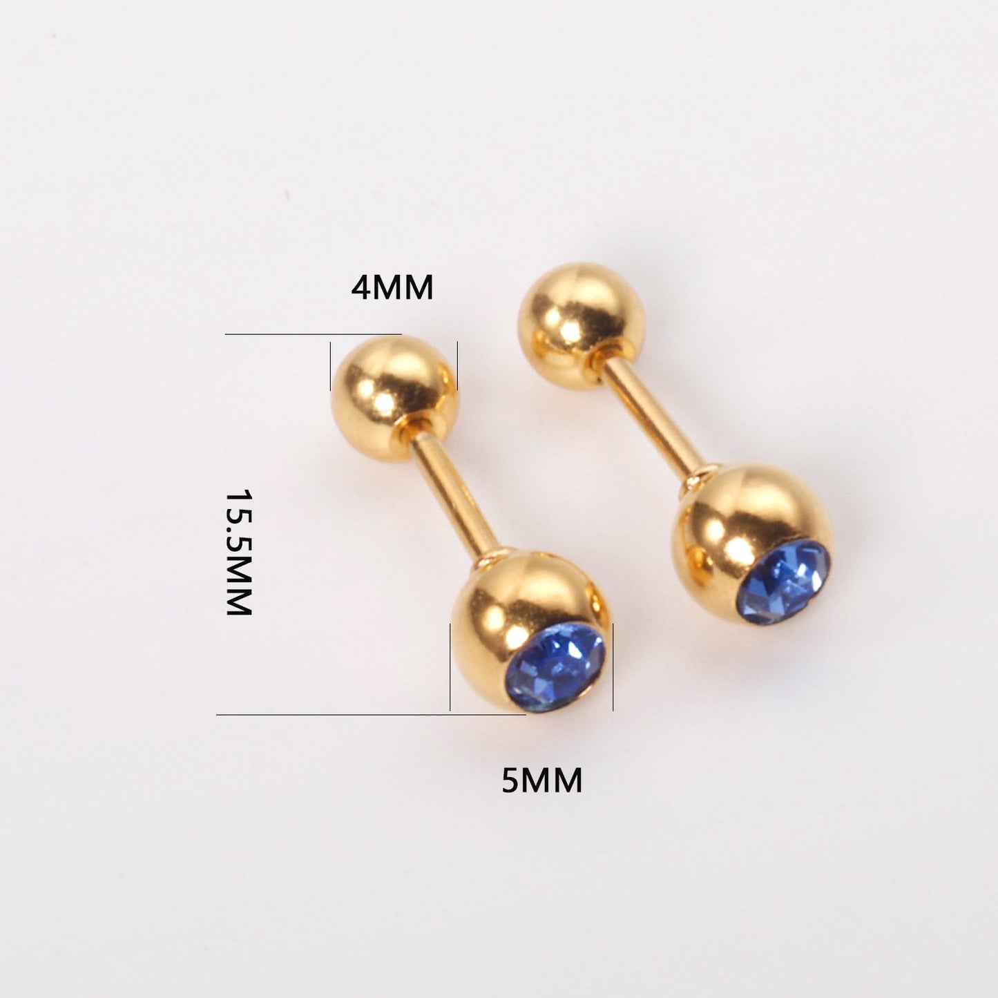 5mm steel/golden steel ball mixing drill plugs asonjewelry