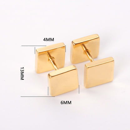 4mm/6mm/8mm Gold-Steel Square Cake Plugs asonjewelry