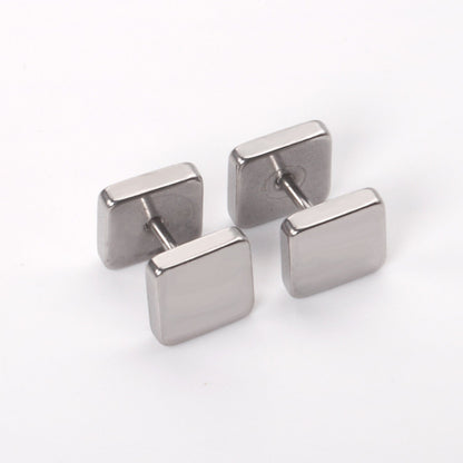 4mm/6mm/8mm Gold-Steel Square Cake Plugs asonjewelry