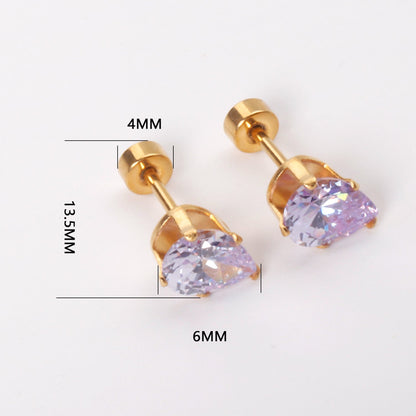 6mm Steel & Gold Teardrop Shaped Mixed Drill Plugs asonjewelry