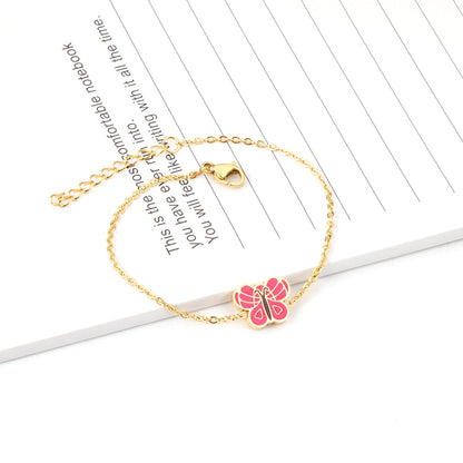 Butterfly Drip Oil 18+3cm Bracelet Gold Color asonjewelry