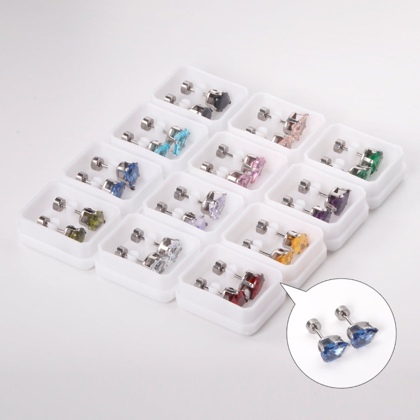 6mm Steel & Gold Teardrop Shaped Mixed Drill Plugs asonjewelry