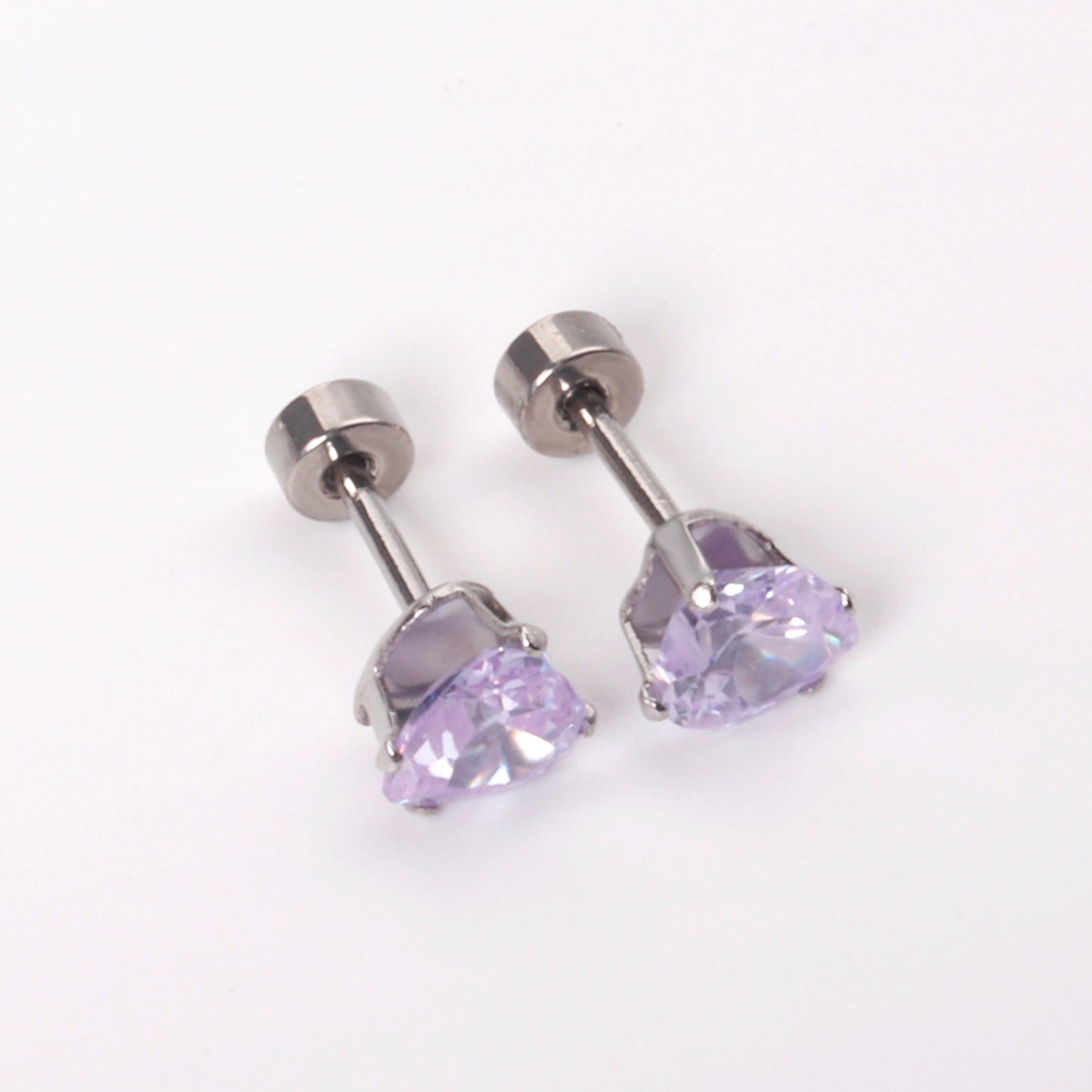 6mm Steel & Gold Heart Shaped Mixed Drill Plugs asonjewelry