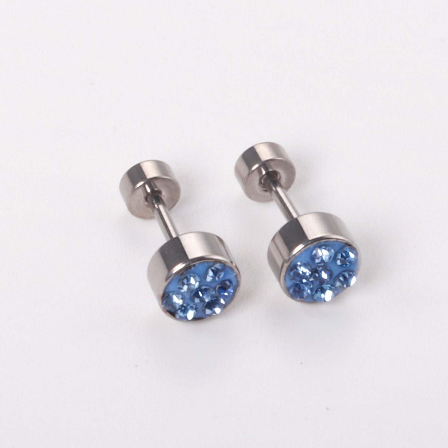 6mm Cylindrical Mixed Color Clay Drill Screw In Earrings asonjewelry