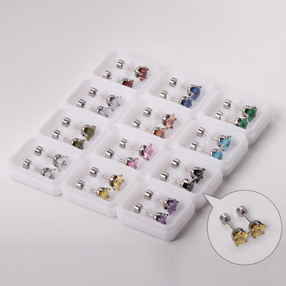 6mm Steel & Gold Pentacle Mixed Drill Plugs asonjewelry