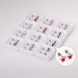 12 pairs 4mm round cake +8*7mm crown mix 6 colors studs steel/golden