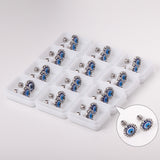 12 pairs Steel / Goldtone Screw In Glitter Cat Eye Earrings