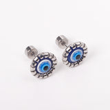 12 pairs Steel / Goldtone Screw In Glitter Cat Eye Earrings