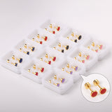 12 pairs 5mm Steel / Goldtone Round Mixed Color Screwback Stud Earrings