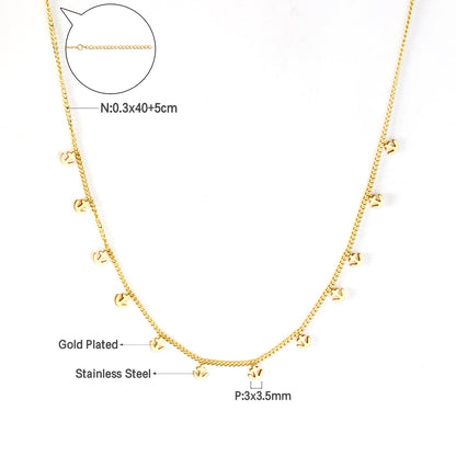 0.3 Side chain 40+5cm soldered 12pcs 3*3.5mm anchor necklace in glossy color asonjewelry