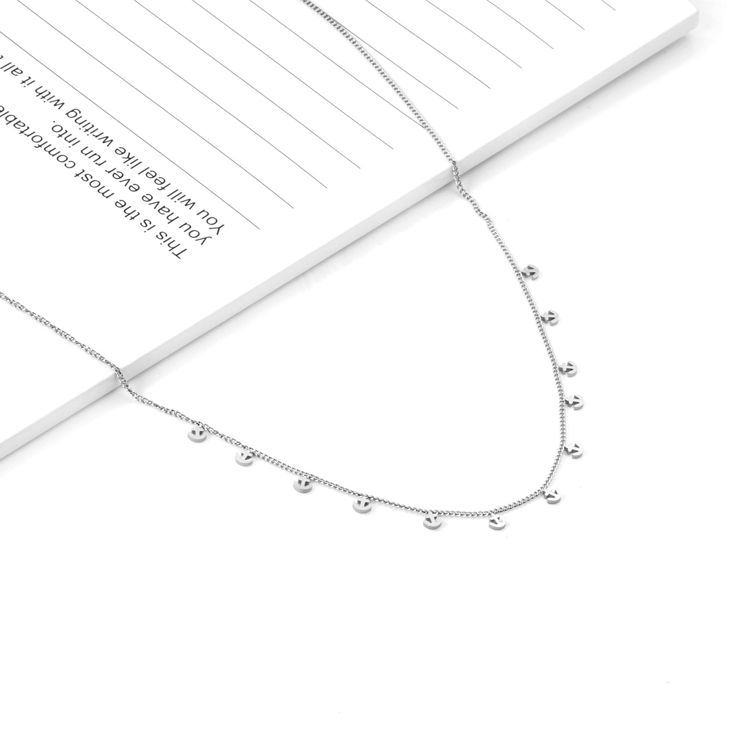 0.3 Side chain 40+5cm soldered 12pcs 3*3.5mm anchor necklace in glossy color asonjewelry