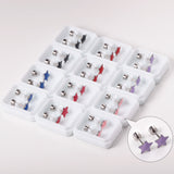 12 pairs steel/golden star ombre screwback stud earrings