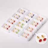 12 pairs steel/plum color mix stud earrings
