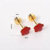 12 pairs steel/plum color mix stud earrings