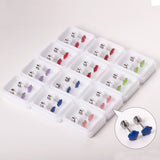 12 pairs steel/plum color mix stud earrings