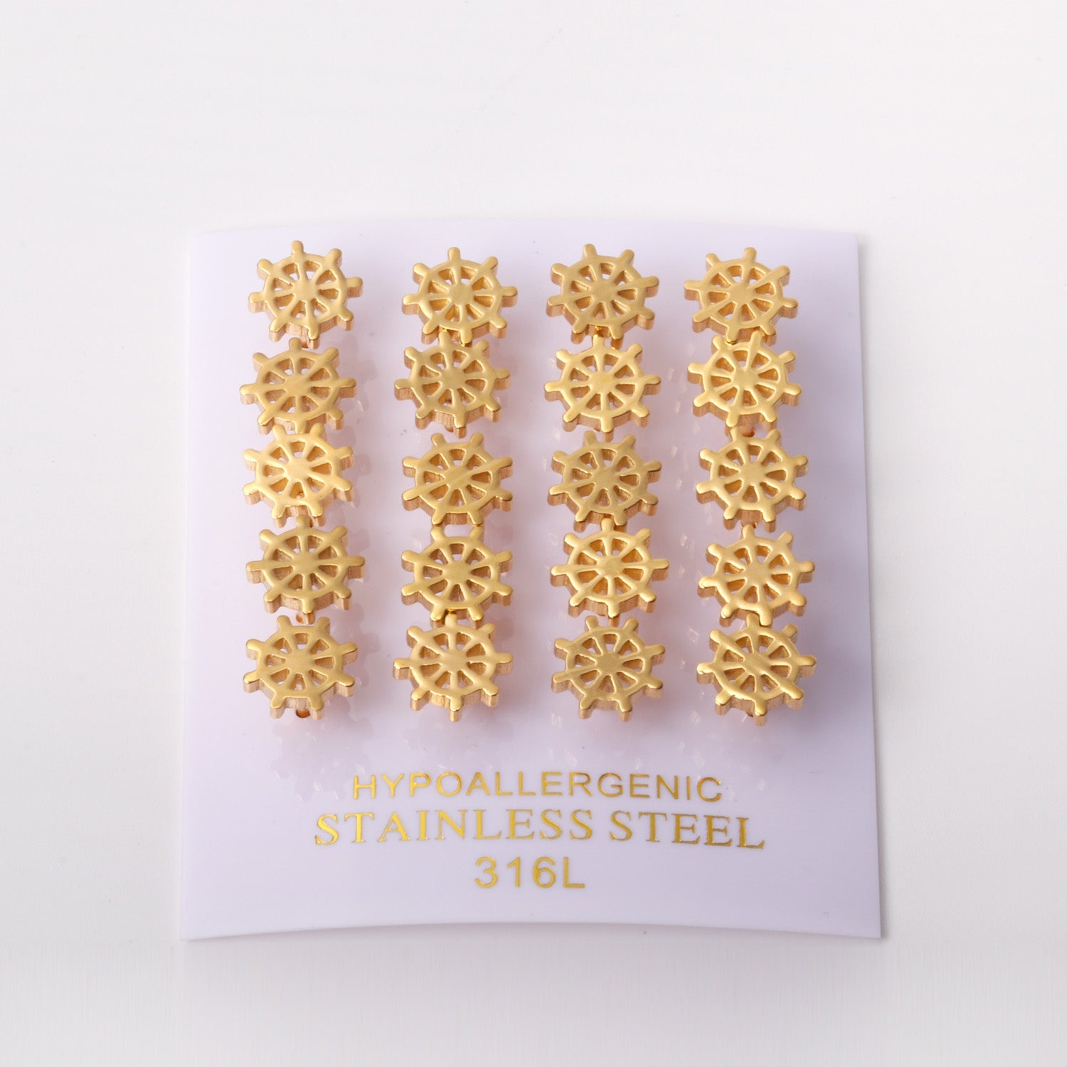 12 pairs Gold Cut Screwback Stud Earrings without Diamonds asonjewelry