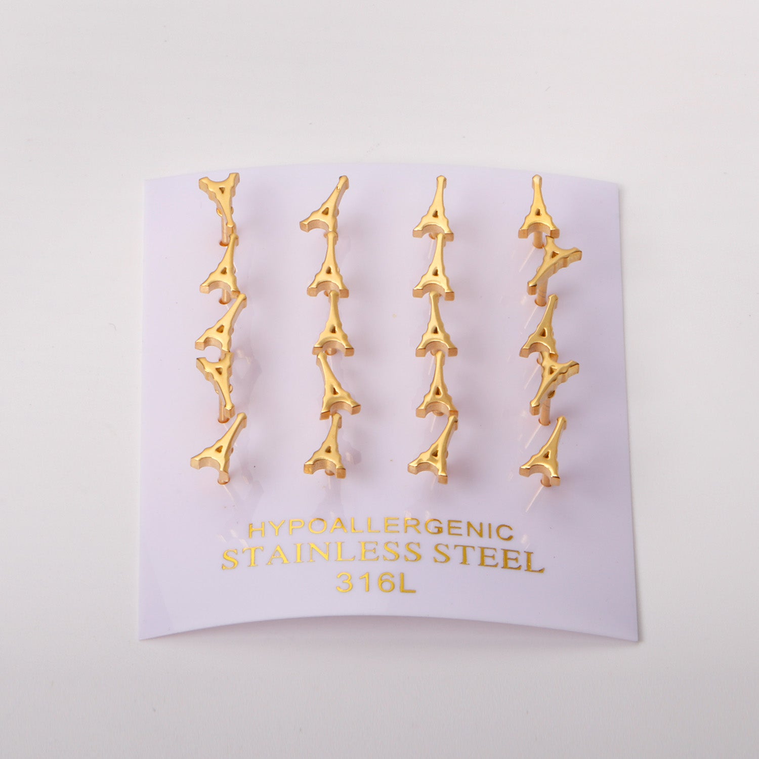 12 pairs Gold Color Cutout Screwback Earrings without Diamonds asonjewelry