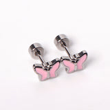 12 pairs 7.5mm*5.5mm Steel/Gold Mixed Color Screwback Earrings