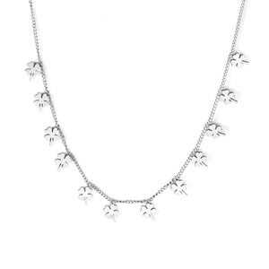 0.3 Side chain 40+5cm welded 12pcs 4.2*5.5mm four-leaf clover necklaces in glossy color