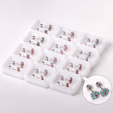 12 pairs 6.5mm Steel / Gold Flower Mixed Color Screwback Stud Earrings