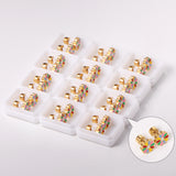 12 pairs 9mm Steel/Golden Flower Colorful/Dark Red Pat Plug Earrings