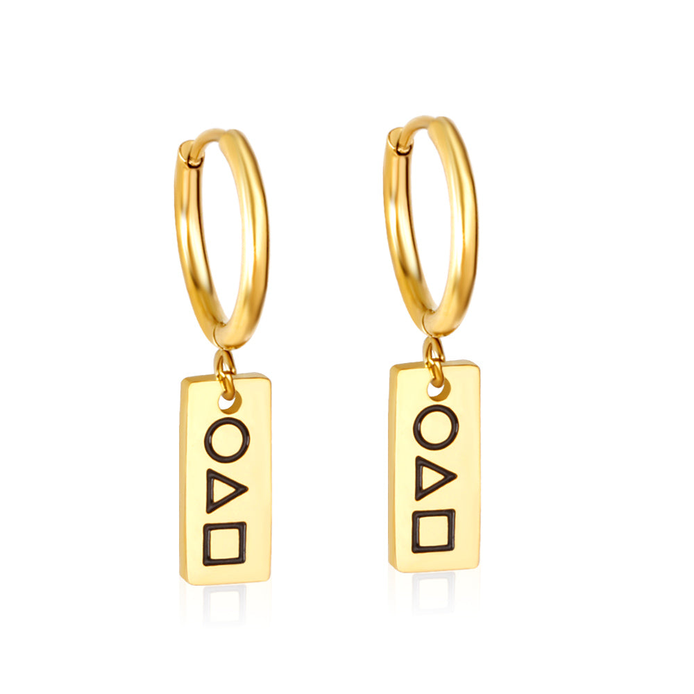 Squid Game Style Earrings + Rectangle Dangle Earrings asonjewelry